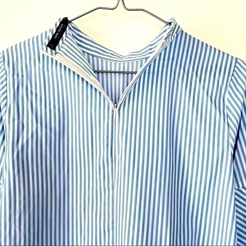 Zara Basic Blue White Stripes Dress for Summer XS - Picture 5 of 8